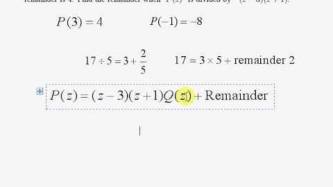 HL AA: Remainder theorem