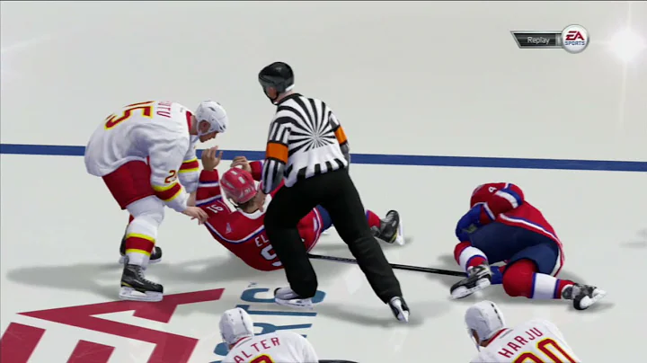 NHL 14 Fight Jarkko Ruutu (PS3) Huge hit and Fight