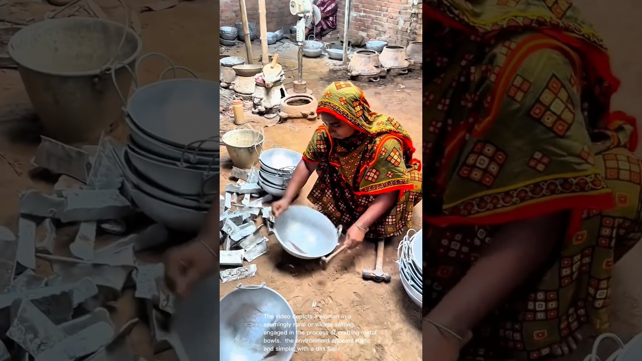 Skilled Hands: Crafting Metal Bowls in a Rural Workshop