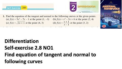 Differentiation self-exercise 2.8 Q1 pembezaan latihan kendiri 2.8 form 5 add maths kssm spm