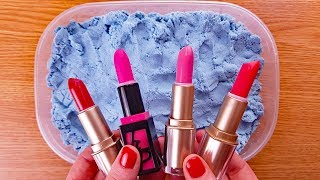 Mixing lipstick in kinetic sand and then into the slime. this is a
good way of slime coloring with as it makes makeup easier to absorb.
follow m...