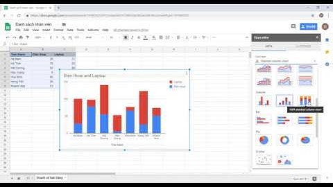 Google Sheets: Biểu đồ hình cột xếp chồng