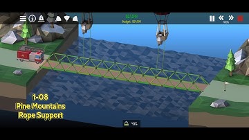 Poly Bridge 2 - Pine Mountains - Rope Support (1-08)