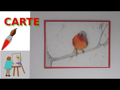 Carte Et Aquarelle Pour Noel Un Joli Rouge Gorge