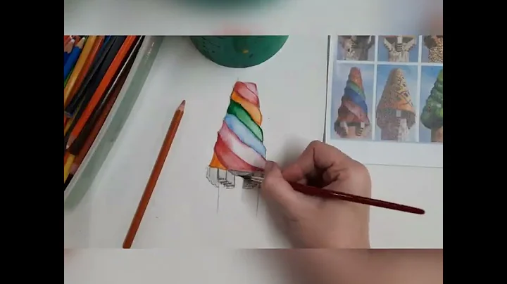 Gaudi architecture using Watercolour pencils