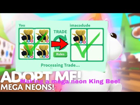 Making A Mega Neon King Bee Roblox Adopt Me Youtube - roblox adopt me neon king bee
