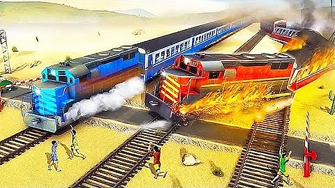Uphill Train Track Simulator - Level 4 Fail Got Crushed By A Large Rock