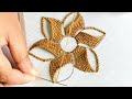 Hand Embroidery Flower Design,Needlepoint art,Flower Embroidery Pattern,Easy Trellis Stitch Tutorial