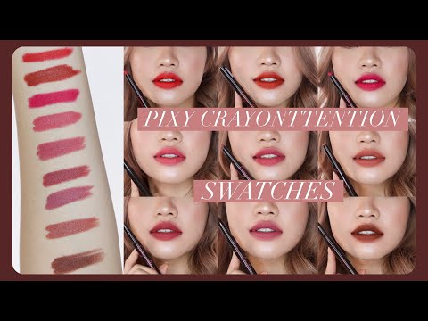 PIXY CRAYONTTENTION REVIEW DAN SWATCHES LENGKAP!! LIP crayon baru!. 