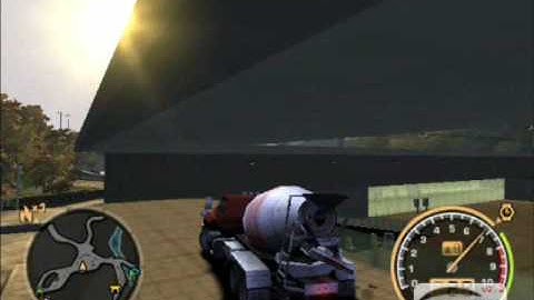 NFSMW - Bus Station Glitch With A Cement Truck