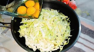 Cabbage with eggs, prepared in this simple way, tastes better than meat! Simple and delicious recipe