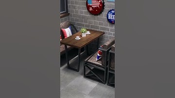 Cafe barbeque bar table and chair retro industrial restaurant deck sofa