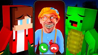 Scary Blippi Called Jj And Mikey At Night In Minecraft - Maizen