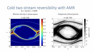 Cold two-stream instability reversibility test with AMR