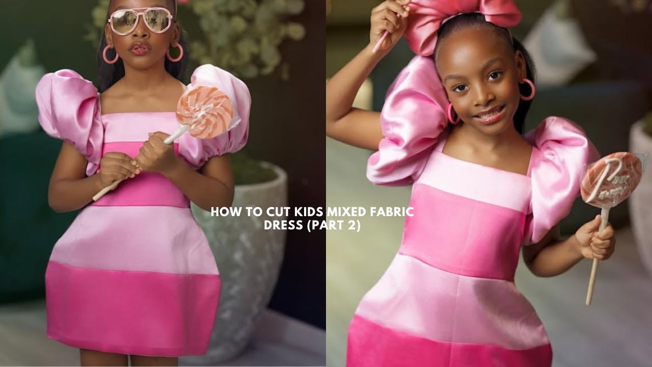 How To Sew Kids Exaggerated Hip Dress Using Two Colors Of Fabric