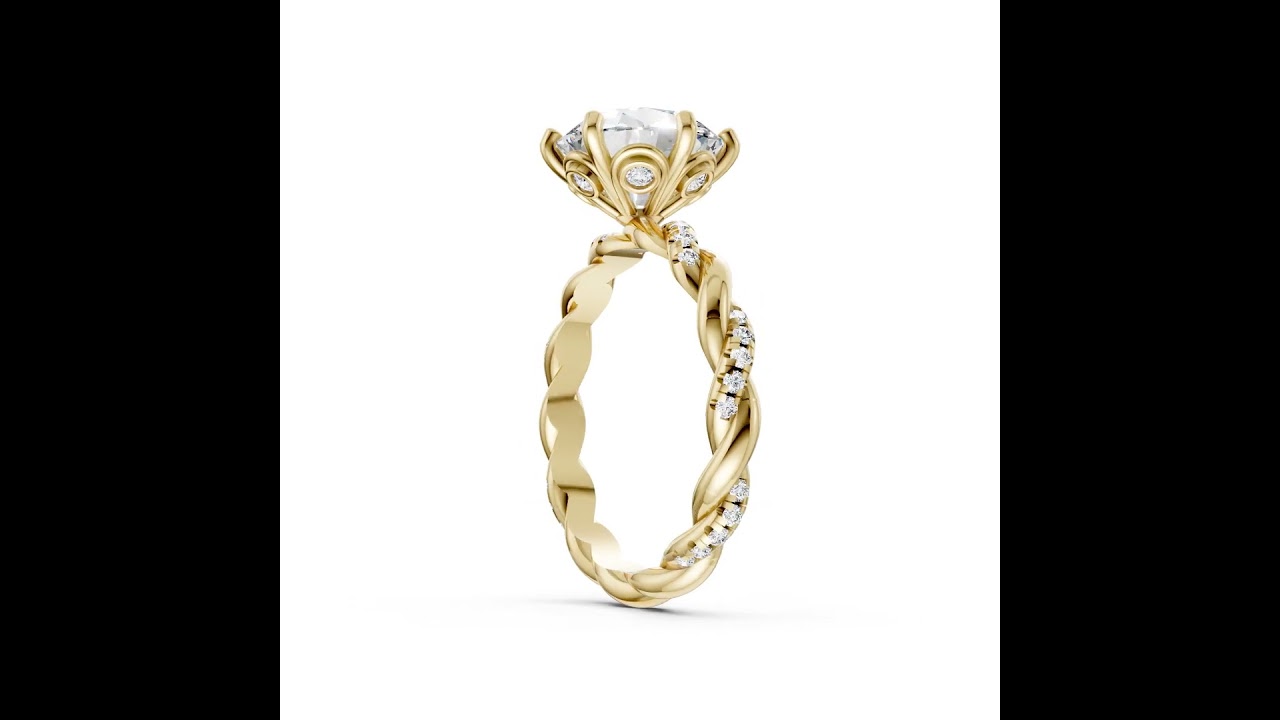 Twisted Vine Round Brilliant Diamond Ceremony Ring
