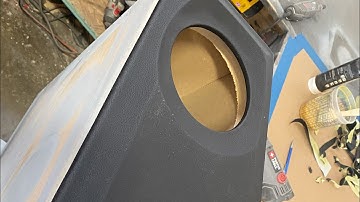 Wrapping 4-8” Under seat subwoofer box.  Wired Kustoms Motorsports
