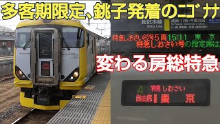 【ｺﾝｾﾝﾄ増設･全車指定席化へ…】臨時特急･しおさい82号を乗り通してきた。