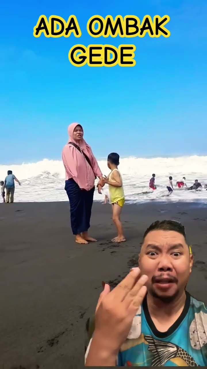 OMBAK DIPANTAI GEDE BANGET!!!?? #pantai #liburan #wisata #beach #shorts