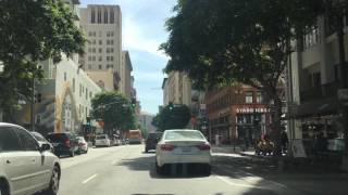 Driving on Spring street in Downtown LA