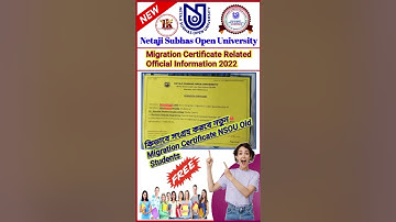 NSOU BDP/UG/PG Migration Certificate Related Official Information 2022
