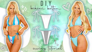 DIY Reversible Bikini Bottoms, TIE SIDE ADJUSTABLE MINI THONG BIKINI BOTTOMS, GigiPatterns - Fashion