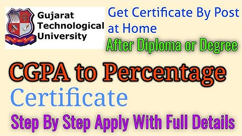 Percentage Certificate । CGPA to Percentage Certificate । GTU CGPA SPI CPI to Percentage Certificate