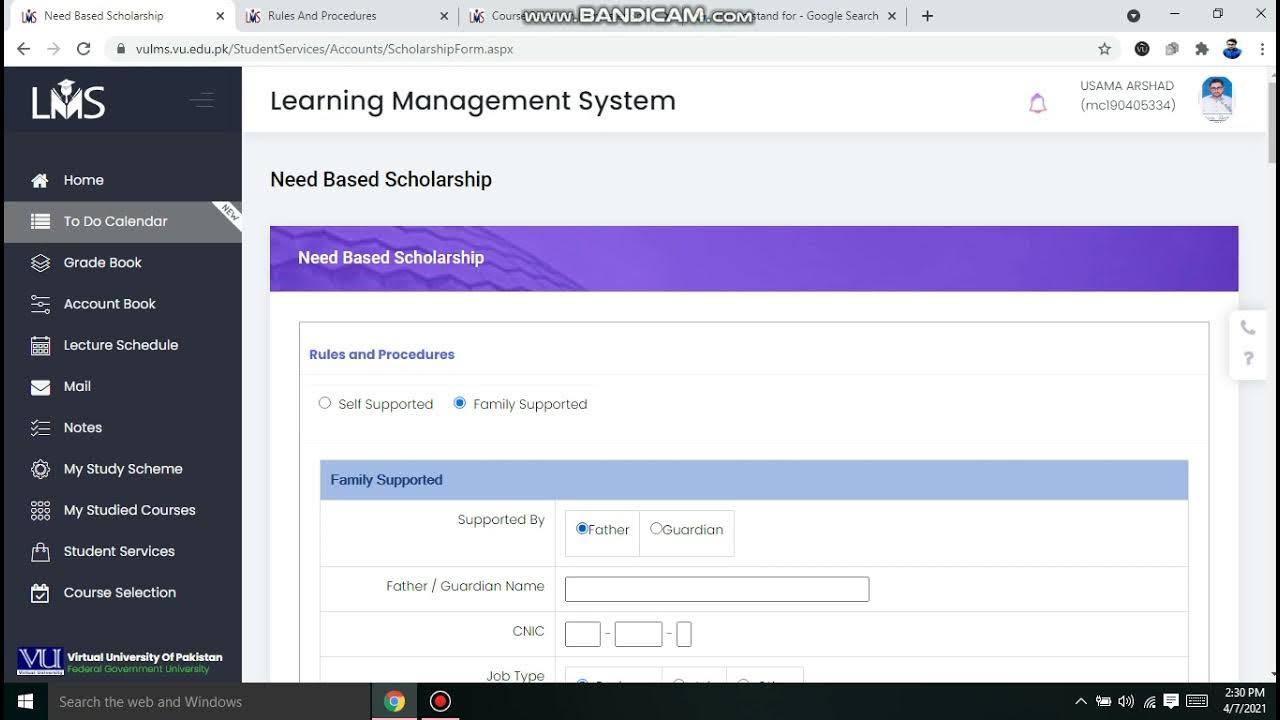 VU Scholarship 2021VU Need Based Scholarship 2021Virtual University