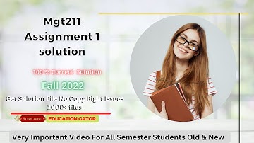 Mgt211 Assignment 1 solution fall 2022 | Mgt211 Assignment | Mgt211 Assignment no 1| 100%  correct