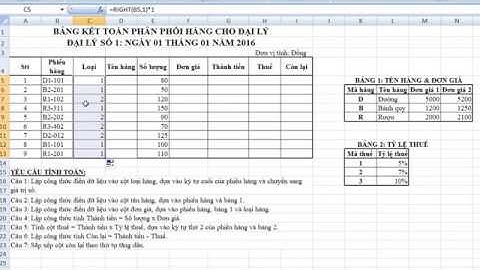 Phần 11: Bài tập Excel có lời giải - Giải bài tập excel dễ hiểu - Bài tập excel có đáp án
