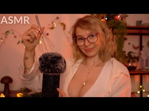 ASMR BRAIN MASSAGE 🧠 Scratching & different tools on fluffy mic cover