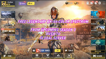 FREE LEGENDARY KN-44-COLOR SPECTRUM FROM UPCOMING SEASON 3 RUSH TO GLOBAL SERVER IN CODM | CODMOBILE