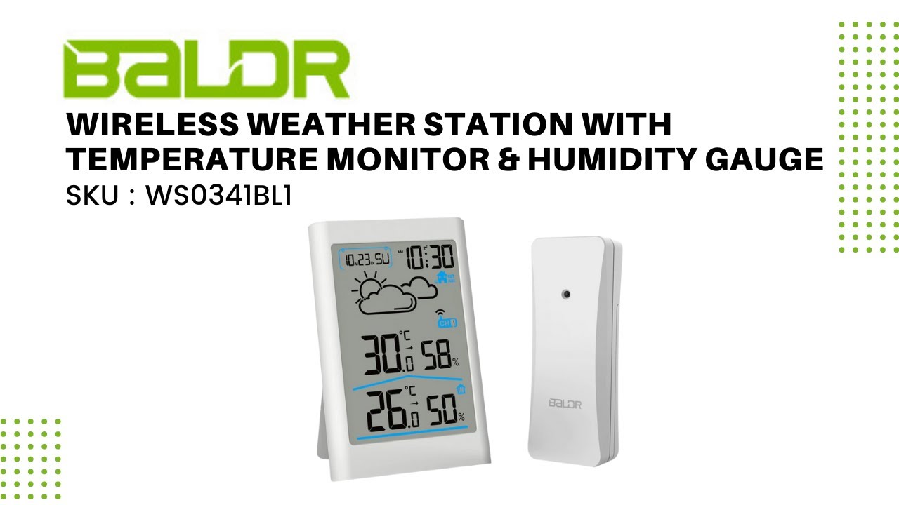 BALDR Wireless Weather & Rain Gauge with Remote Sensor - Weather