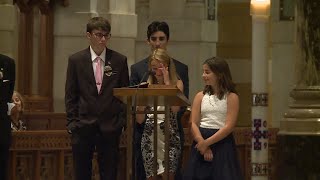 Children give tearful eulogy at their father Officer Langsdorf's funeral