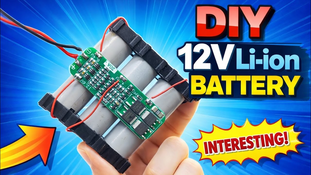 How To Make 12v Li-ion Battery || 12v Bms Battery || Diy 12v Li-ion Battery || 