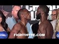 ERISLANDY LARA HITS TERRELL GAUSHA WITH THE ICE GRILL; GAUSHA STARES BACK AT HIM AT FINAL FACE OFF