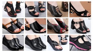 UNBELIEVABLE WOMEN'S BLACK FOOTWEARS 2023 BLACK TOP SANDALS SHOES DESIGN FOR LADIES WITH PRICE