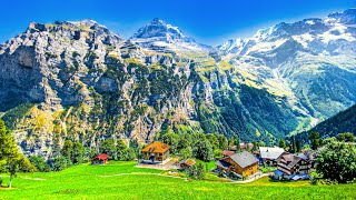 Gimmelwald is a heavenly Swiss village in the Lauterbrunnen Valley ?? Switzerland 4K