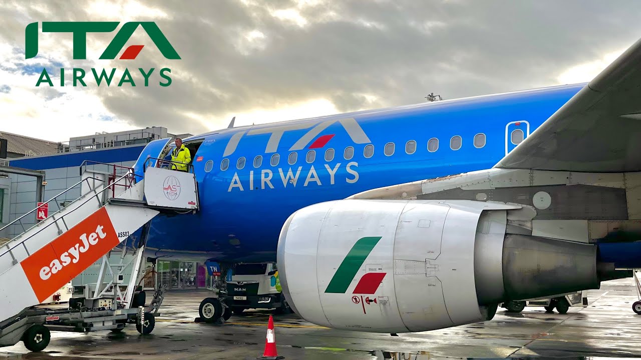 ITA Airways operated by EasyJet | Takeoff from Milan Linate Airbus A320-200 ( EI-DTN ) 