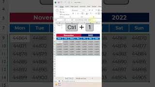 Excel Trick 32  - Make a Dynamic and Interactive Calendar in MS Excel #shorts