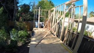 tiny house wall framing time-lapse