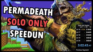 Permadeath Solo Speedrun Lvl 1 to 20 No Deaths | Barbarian (4k)