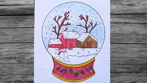 How to Draw a Christmas Snow Globe Cute and Easy