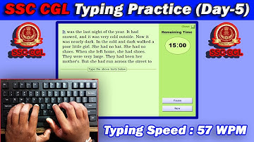 SSC CGL Typing Practice Day- 05 | 57 WPM Typing Speed with 96% Accuracy #typing #raushantypingmaster