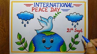 International Peace Day Poster Drawing,Sept-21th |How to draw World Peace Day Drawing Easy step