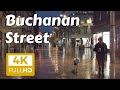 Relaxing Walk In The Rain With Umbrella | 4K + Binaural Audio - Glasgow, Scotland. Buchanan Street