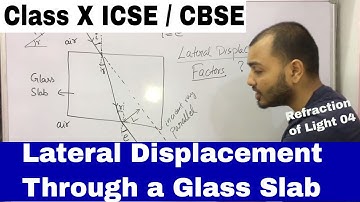 Glass Slab : LATERAL DISPLACEMENT of Light : Class X CBSE / ICSE : Refraction Of Light 04