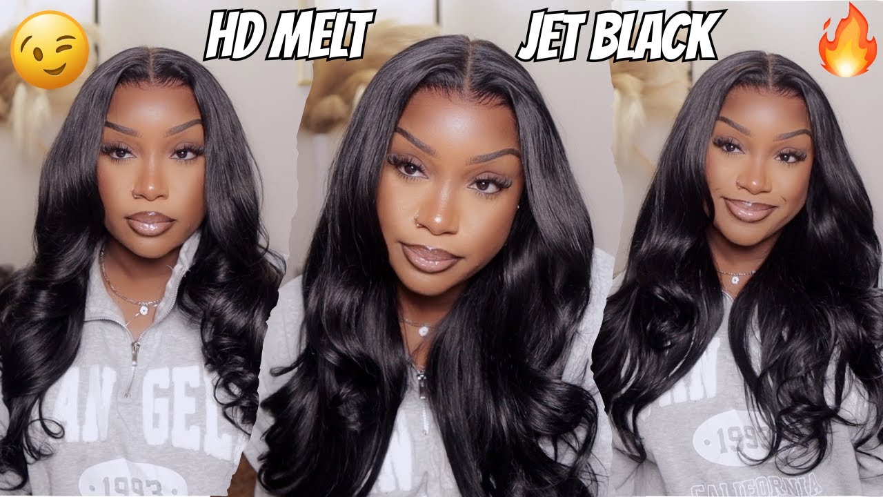 Это угольно-чёрное кружево HD выглядит ОЧЕНЬ реалистично… 24 дюйма, объёмные волны | WOWAngel Hair