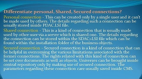 Business Objects Interview Questions and Answers for freshers and experienced– Part 2