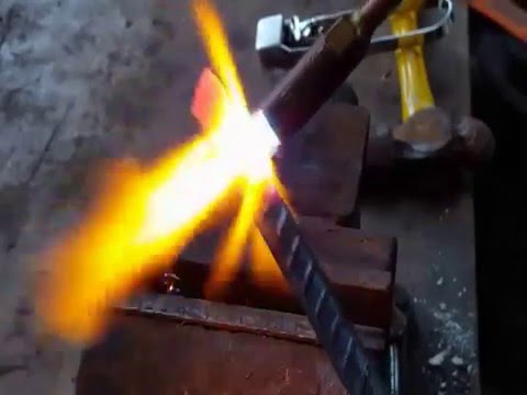RoseBud tip oxy/mg2 makeshift forging 1/2" rebar